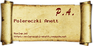 Polereczki Anett névjegykártya