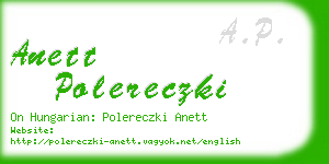 anett polereczki business card